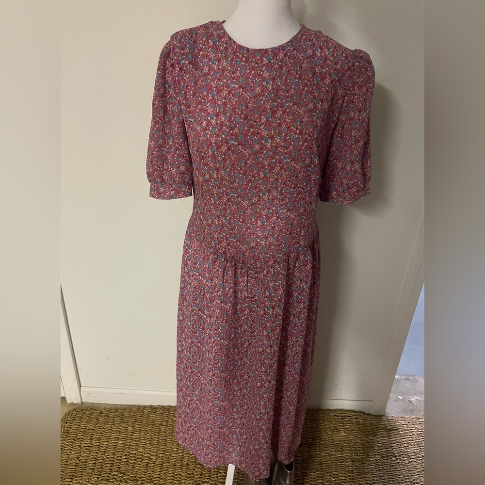 Vintage 1990s Floral Midi Dress
